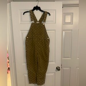 Storia Tan Checked Women’s Overalls Size Small